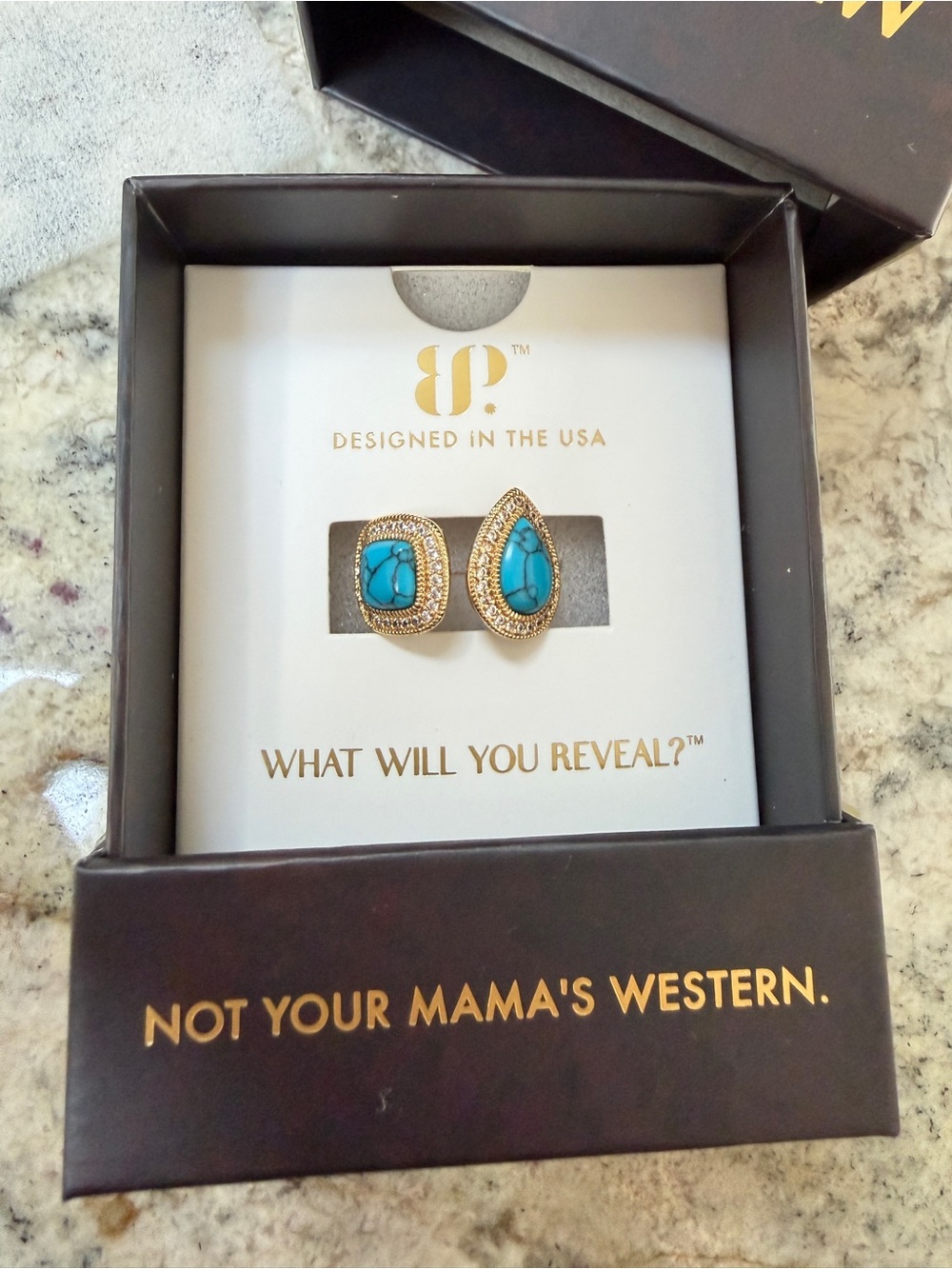 Bomb Party Outlaw Turquoise and gold Rust & Rebel Ring size 6